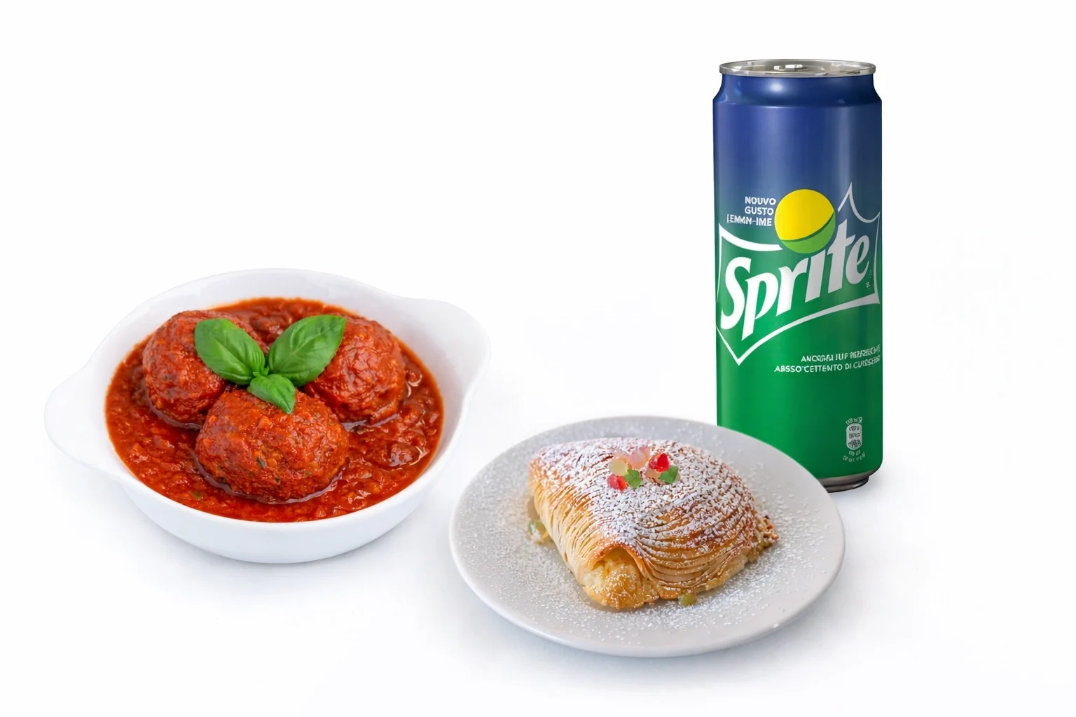 Menù Polpette al Ragù: Polpette al ragù, un dolce a scelta, una bibita da 33 cl a scelta